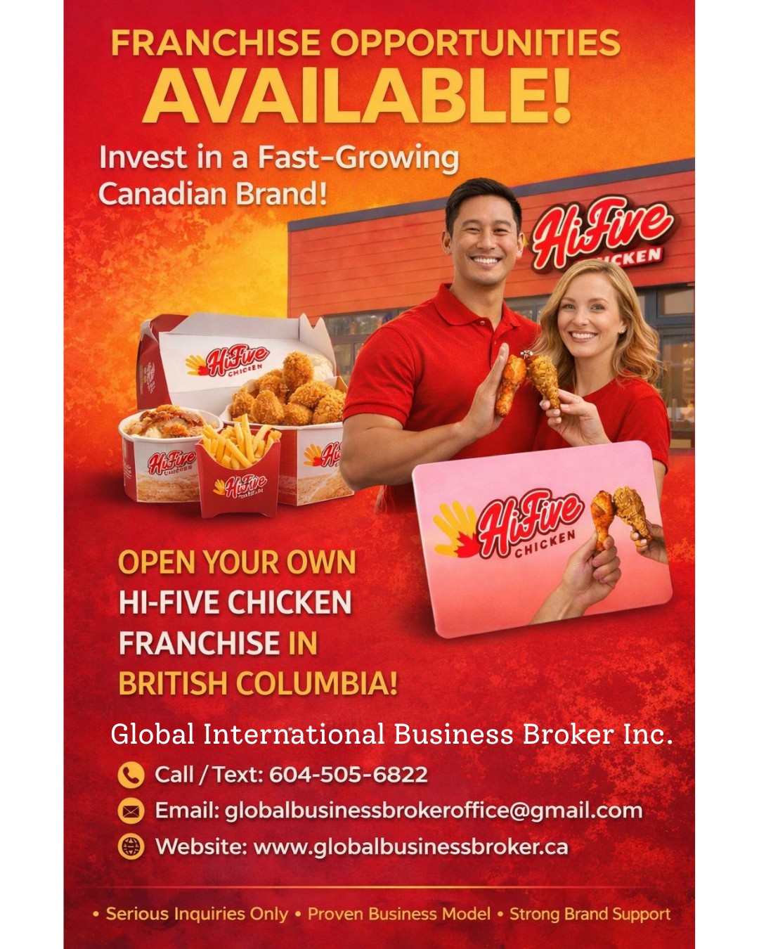 Hi-Five Chicken Franchise Opportunity for sale 